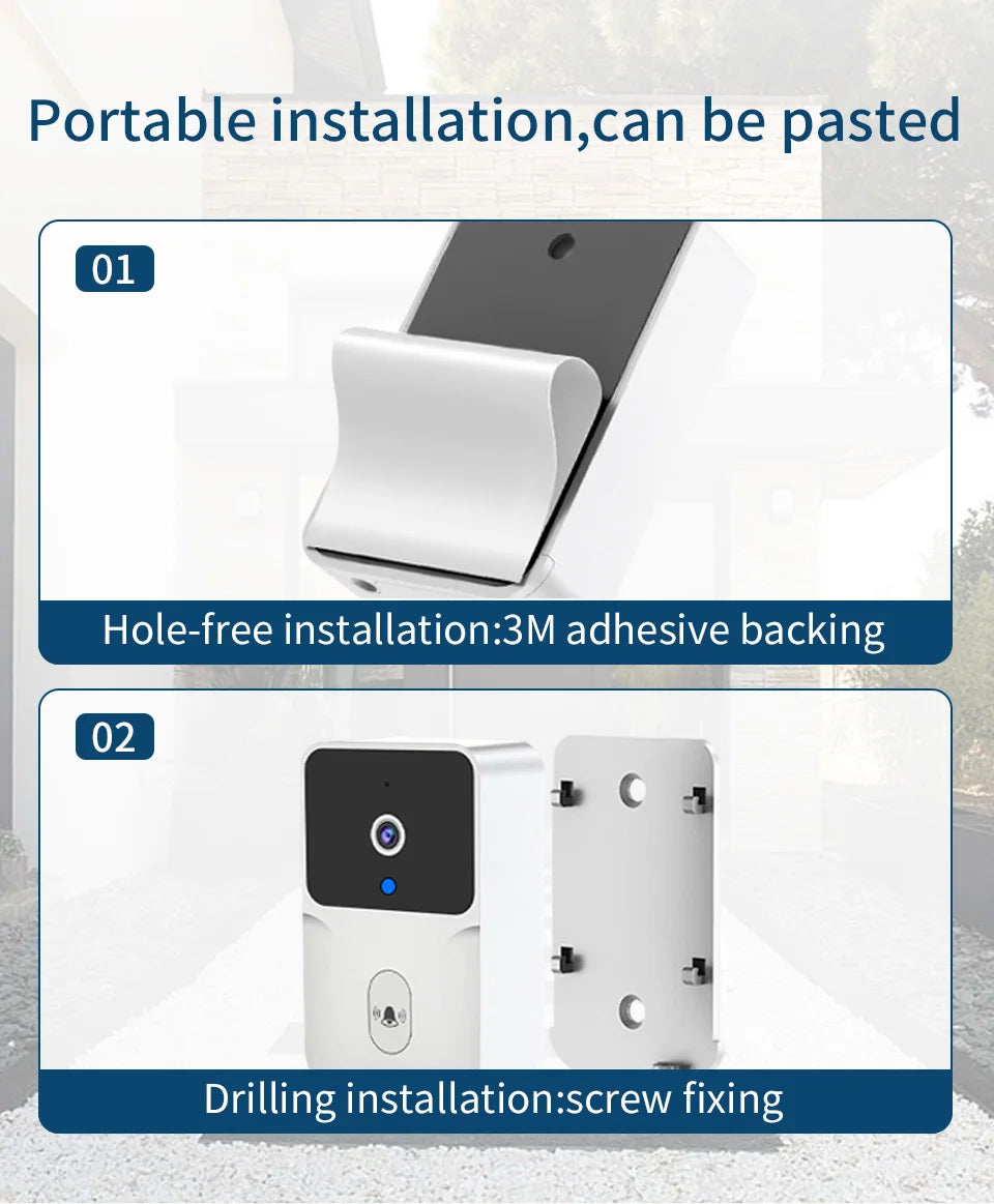 Tuya Smart Wifi Video Doorbell Wireless HD Camera PIR Motion Detection IR Alarm Security Smart Home Door Bell Intercom