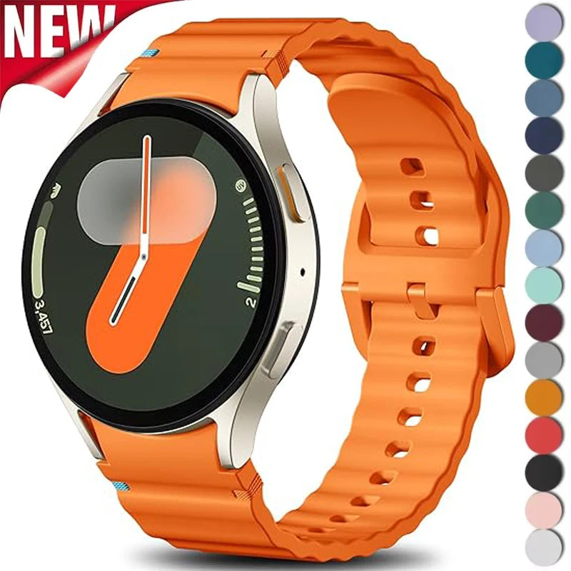 for Samsung Galaxy Watch 7 Band FE/5 Pro/6/4 Classic 44mm 40mm No Gap Sport Silicone Belt Bracelet Correa Galaxy Watch 7 Strap