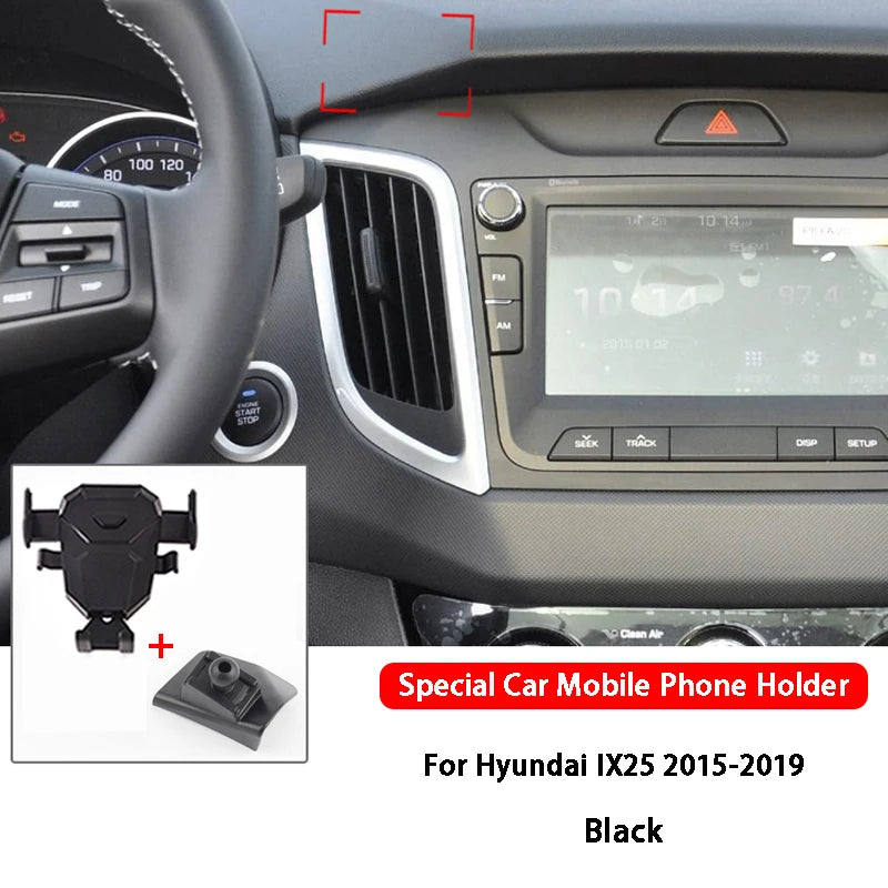 Car Mobile Phone Holder Air Vent Outlet Support GPS Stand Navigation Bracket For Hyundai New SantaFe IX25 IX35 Car Accessories