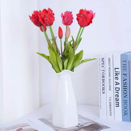 New Parrot Wave Tulip Silicone Artificial Flowers Soft and Comfortable Bouquet Home Room Living Room Desktop Floral Decoration