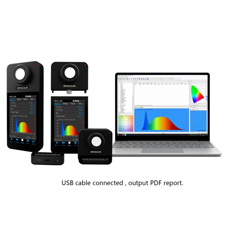 Cheap Light Wavelength Meter Spectrometer Lightmeter HPCS-330 Spectrum CCT CRI Meter with pc software