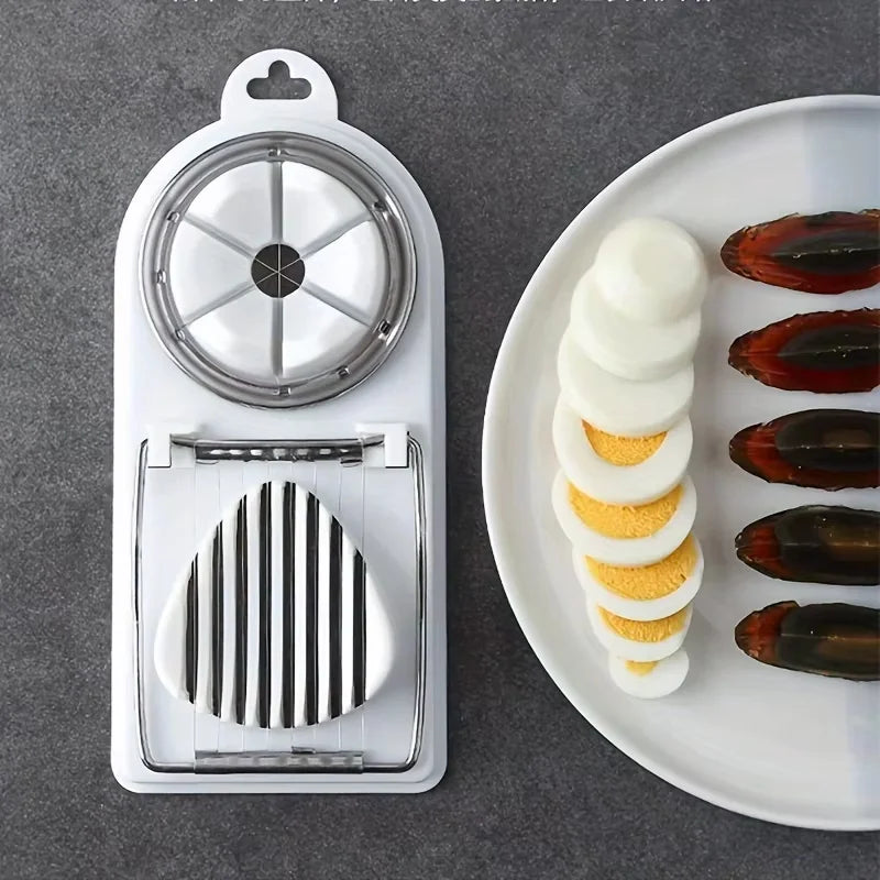 Multifunctional Egg Slicers Stainless Steel Slicer Fancy Splitter Egg Cutting Tool Home Two In One Egg Cutter Kitchen Gadgets