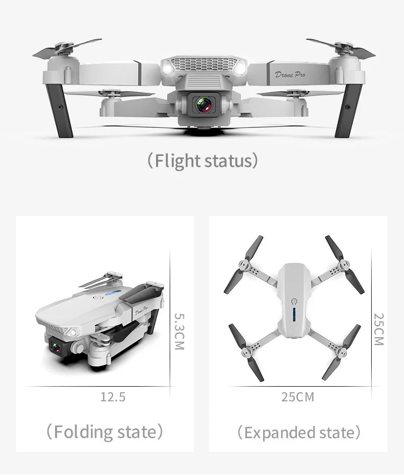 KBDFA 2023 New E88 Pro WIFI FPV Drone Wide Angle HD 4K 1080P Camera Height Hold RC Foldable Quadcopter Dron Helicopter Toys Gift