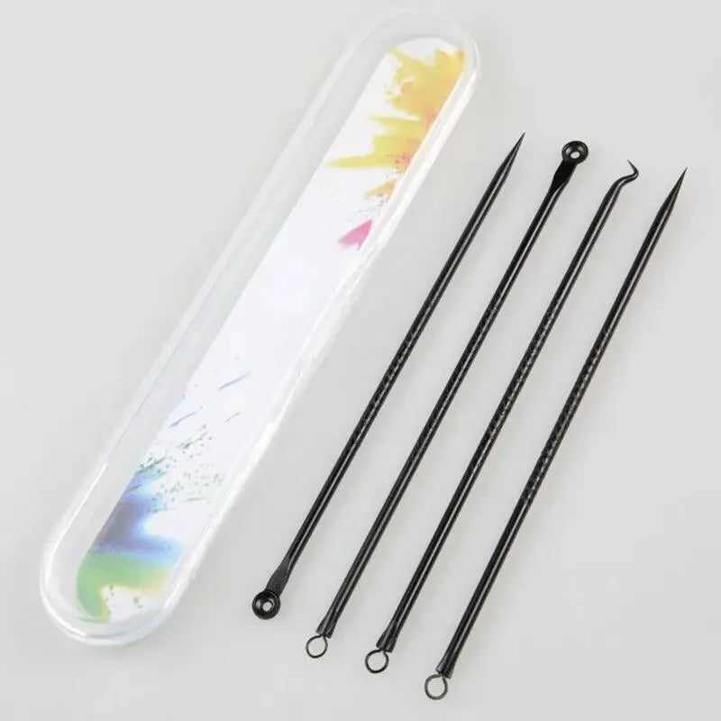 Stainless Steel Beauty Needle Acne Needle Dual-purpose Acne Remover Acne Removing Acne Beauty Tools Pimple Pin 4 PCs Set