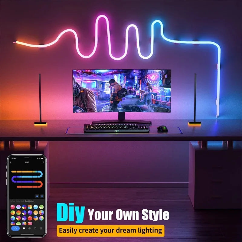 TUYA RGBIC Neon LED Strip 5m/16.4ft 5V Flexible LED Tape Strip Addressable Neon Rope Light USB Dreamcolor Neon Strip For Home