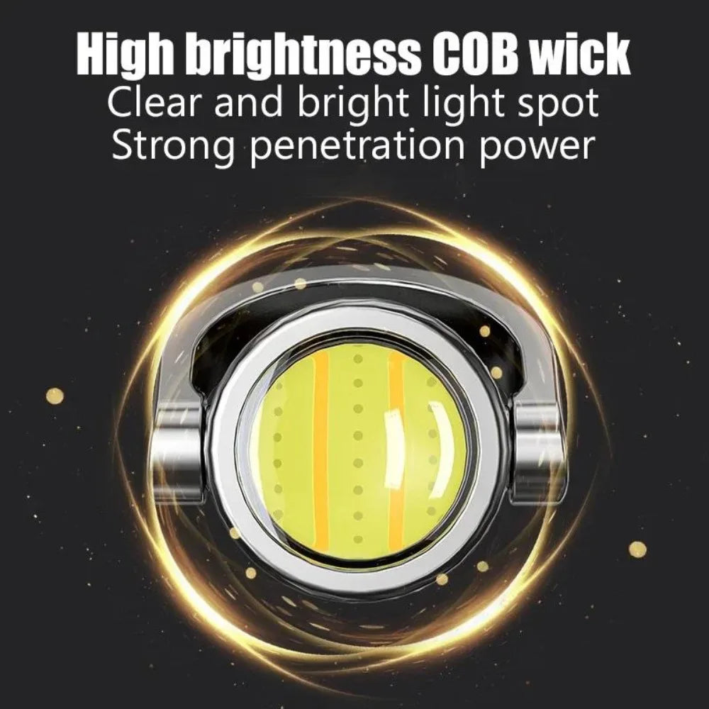 Rechargeable Keychain Flashlights Multifunction COB Work Light 6 Modes Emergency Keychain Light for Walking Searching Hiking