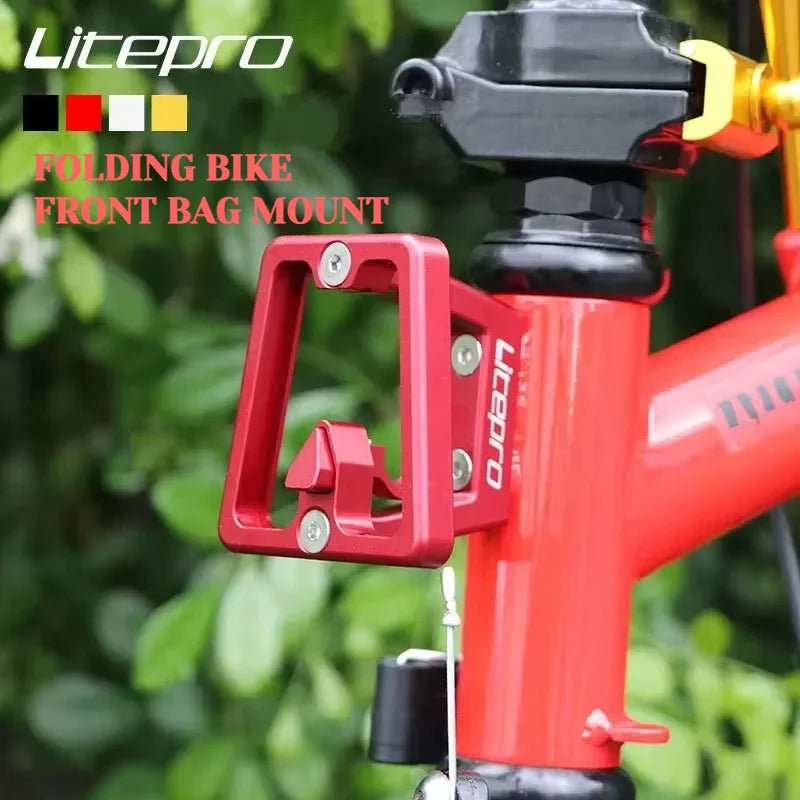Litepro Folding Bike Front Bag Carrier Block BracketSuitable For DAHON/ FNHON/ Brompton Folding Bike Front Carrier Mount Adapter
