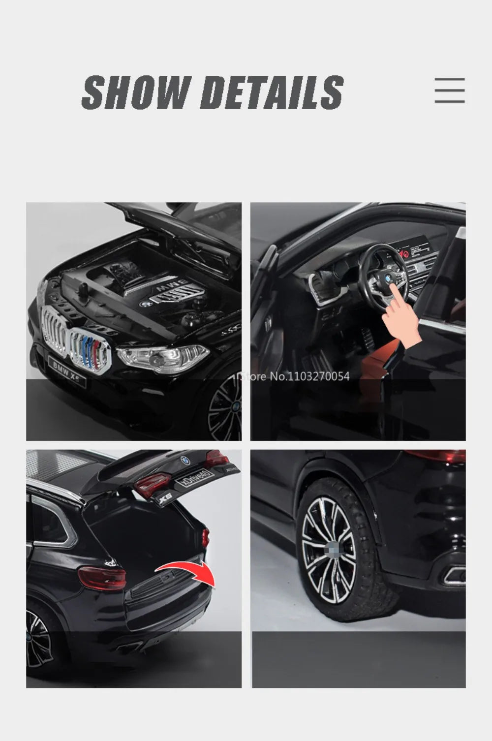 1/24 X5 Alloy SUV Model Car Toy Diecasts Metal Rear Wheel Pull Back Function Vehicle Models With Sound Light Toys For Kids Gifts