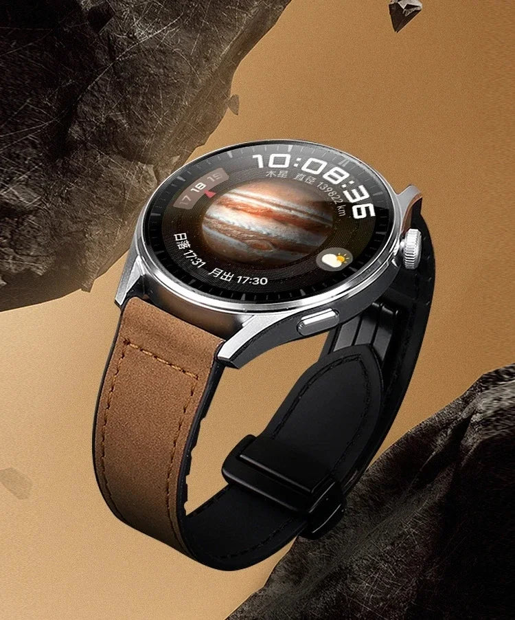 Leather Silicone Strap For Samsung Galaxy Watch 4 5 6 7 40mm/44mm Magnetic Band For Galaxy Watch 4/6 Classic 43 47mm 42 46mm