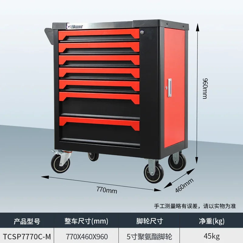 2025 hot saleAuto repair tool cart Drawer type parts cabinet Mobile trolley Hardware storage cabinet Heavy tool cabinet Cross-bo