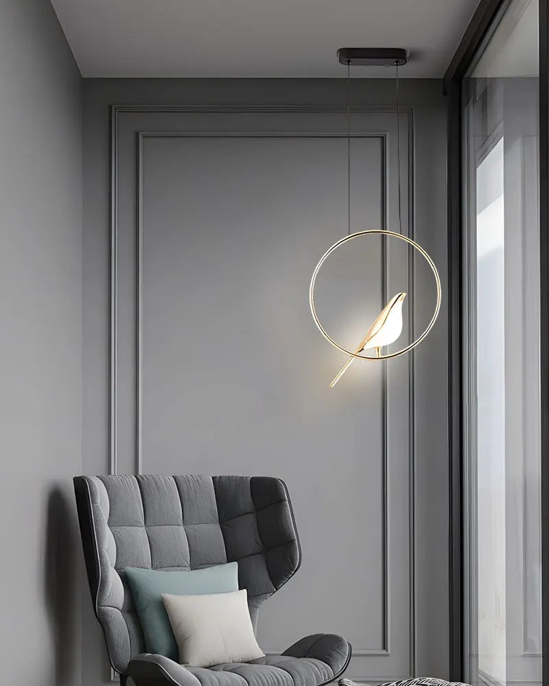 Modern LED Magpie Bird Pendant Lights Chandelier Lighting for Sofa Background Kitchen Indoor Hanging Lamps Corridor Gold Silver