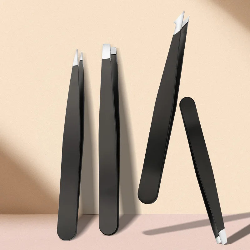Ouriner Eyebrow Tweezer Colorful Hair Beauty Fine Hairs Puller Stainless Steel Slanted Eye Brow Clips Removal Makeup Tools