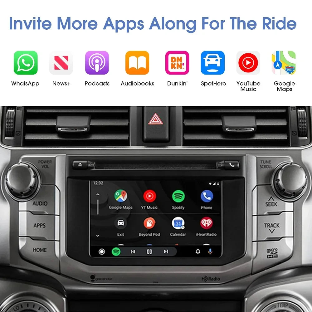 New Wireless Carplay Android Auto Car Decoder For Toyota Touch 2 Entune 2.0 Highlander Tundra Sienna Prius Yaris Camry 2014-2019