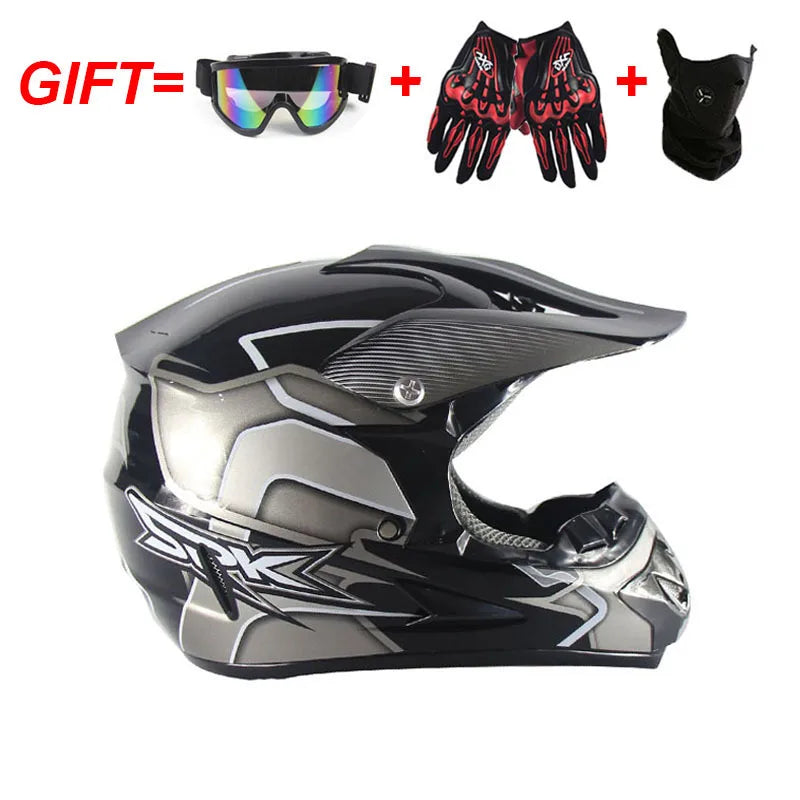 Adult Motocross Dirt Bike Helmet Dirtbike ATV Helmet Unisex Adult Men Women Adjustable Off-Road Motorcycle Helmet