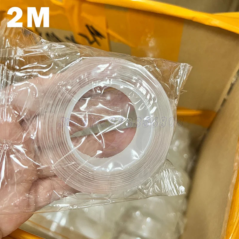 5-1M Nano Tape Super Strong 2mm 1mm Double Sided Tape Extra Waterproof No Trace Reusable Transparent Tape for Kitchen Bathroom