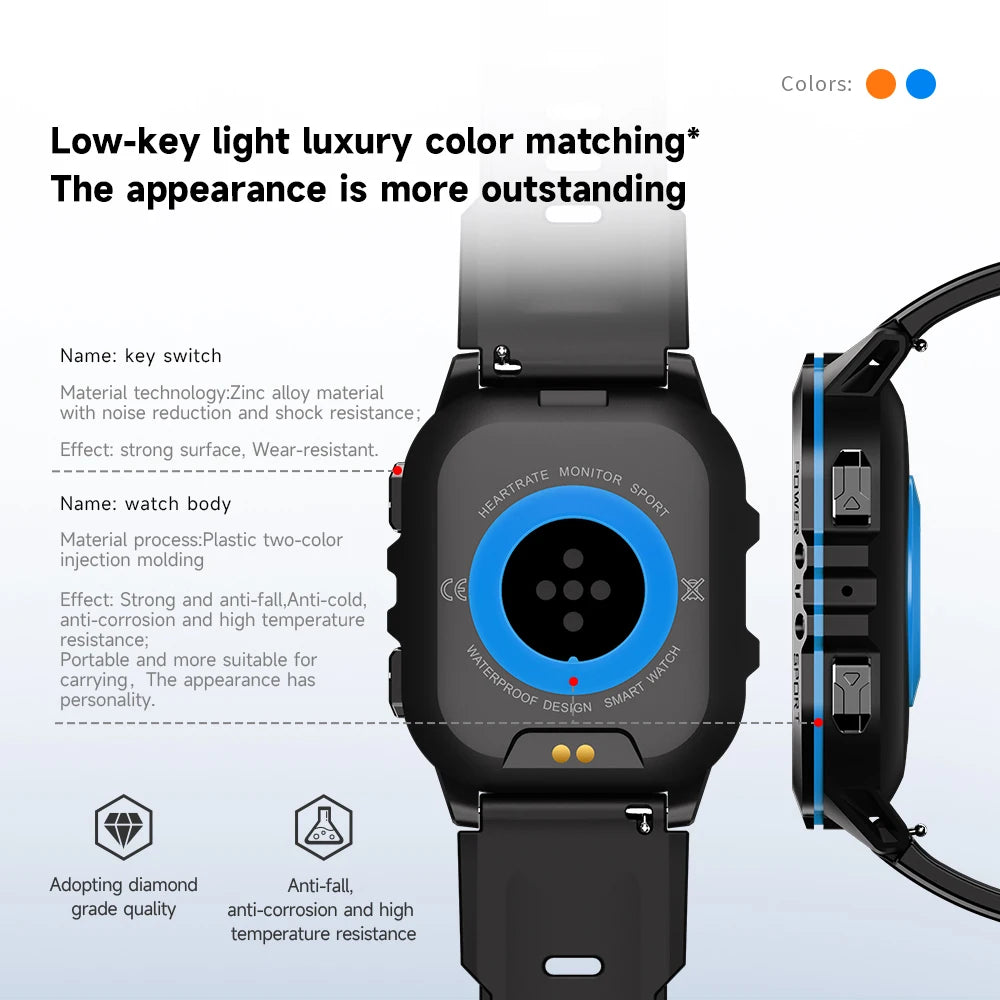 LEMFO New C26 Smart Watch Men AMOLED 1.96 Inch HD Screen Bluetooth Call 100+ Sports Modes 1ATM Waterproof Outdoor Smartwatch