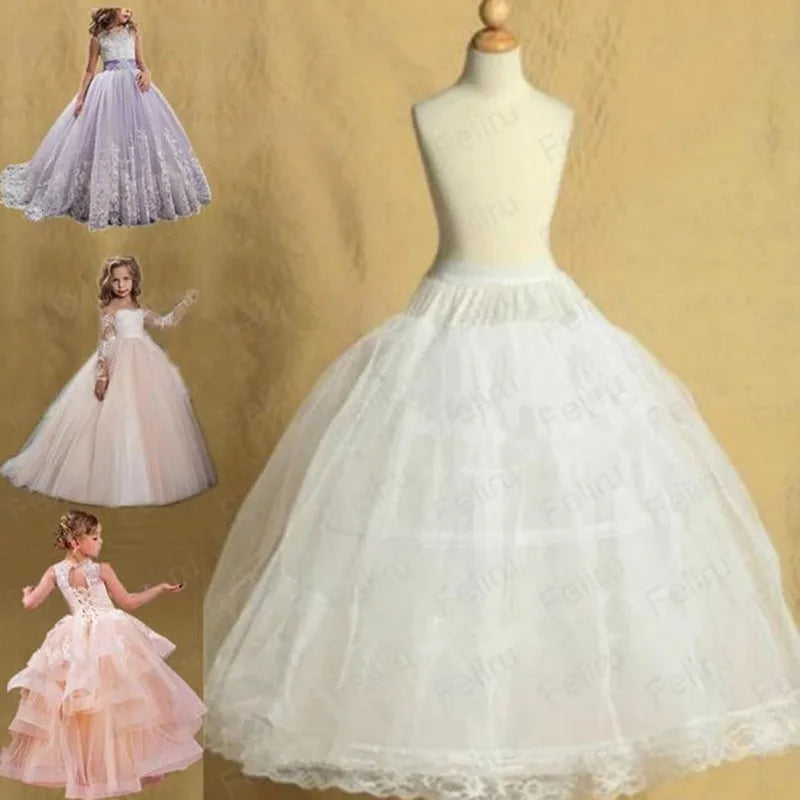 Kids Petticoats For Flower Girls Dresses Little Crinoline 2 Hoop Skirt Beautiful Petticoat Lolita Skirt Underskirt Vestido
