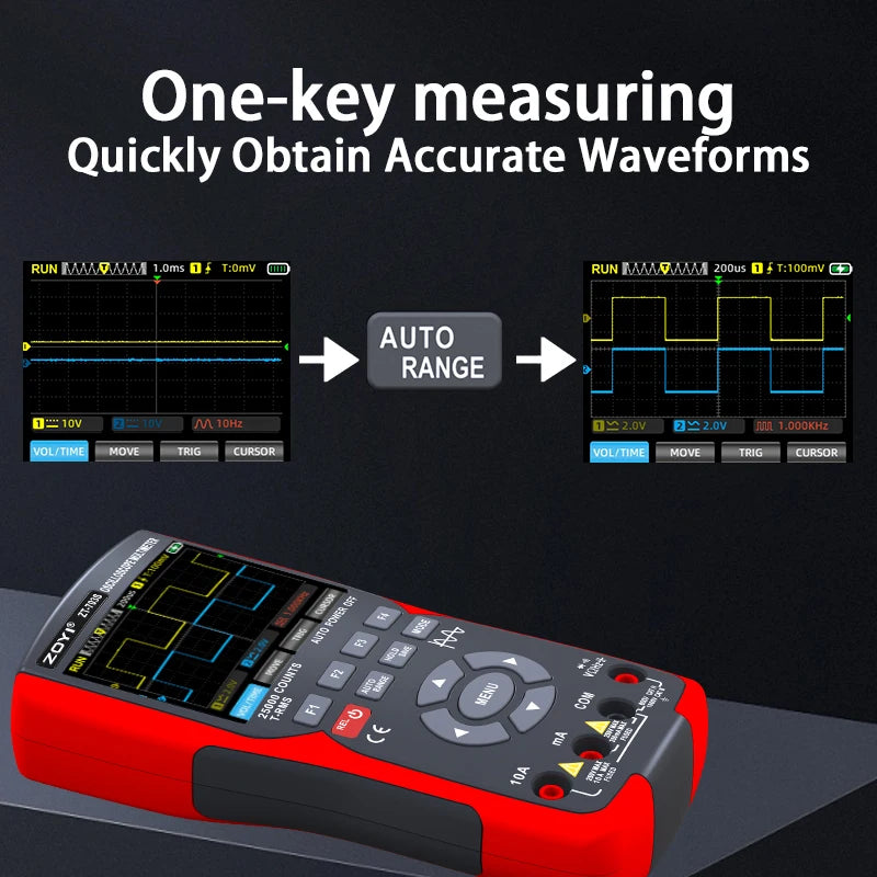ZOYI ZT-703S 3-in-1 Oscilloscope Multimeter with 3.5 Inch IPS Display,25000 Counts, Dual Channel 50MHZ Bandwidth,280MSa/s High