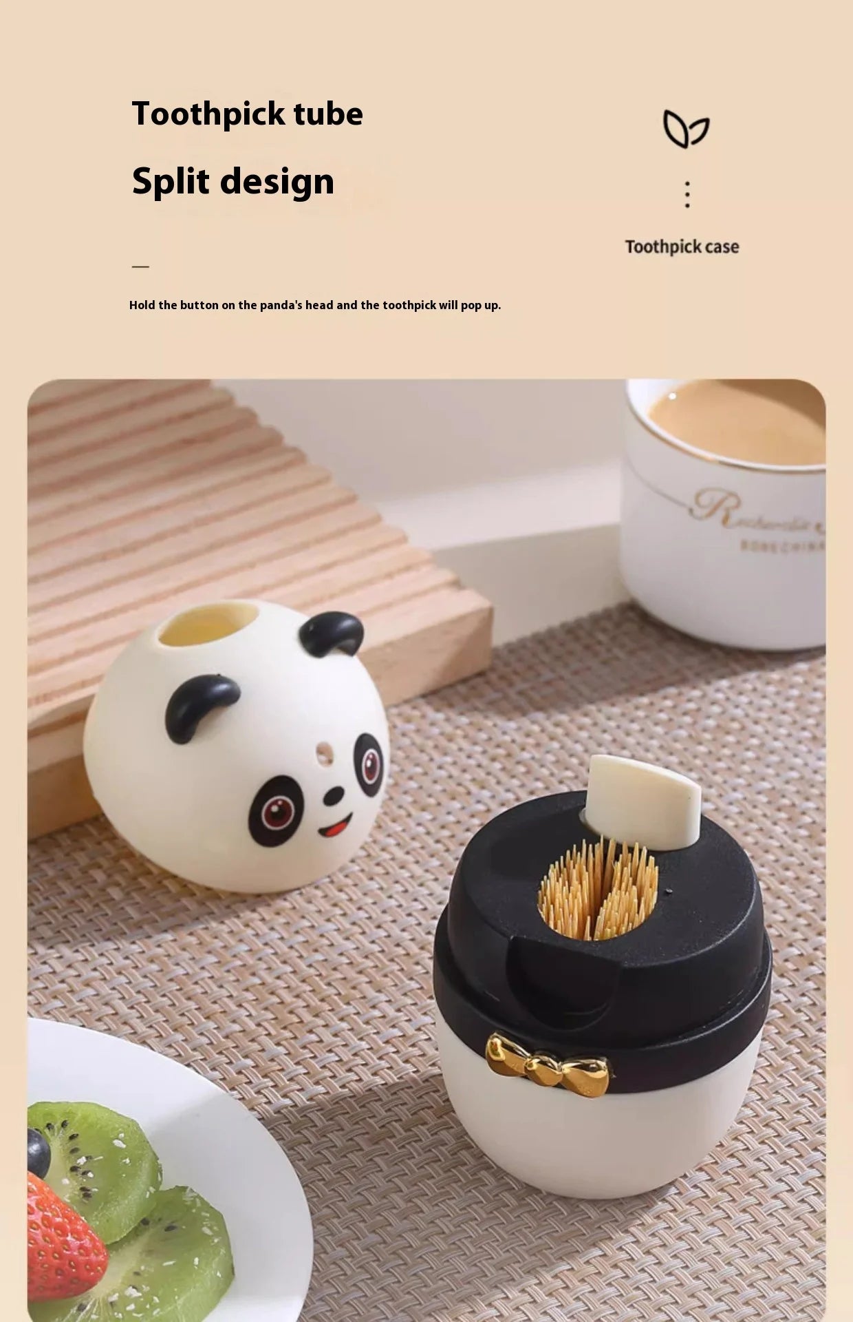 1pc Toothpick Box Household Panda Creative Toothpick Canister Toothpick Jar Toothpick Bucket Floss Box Cotton Swab Storage Box