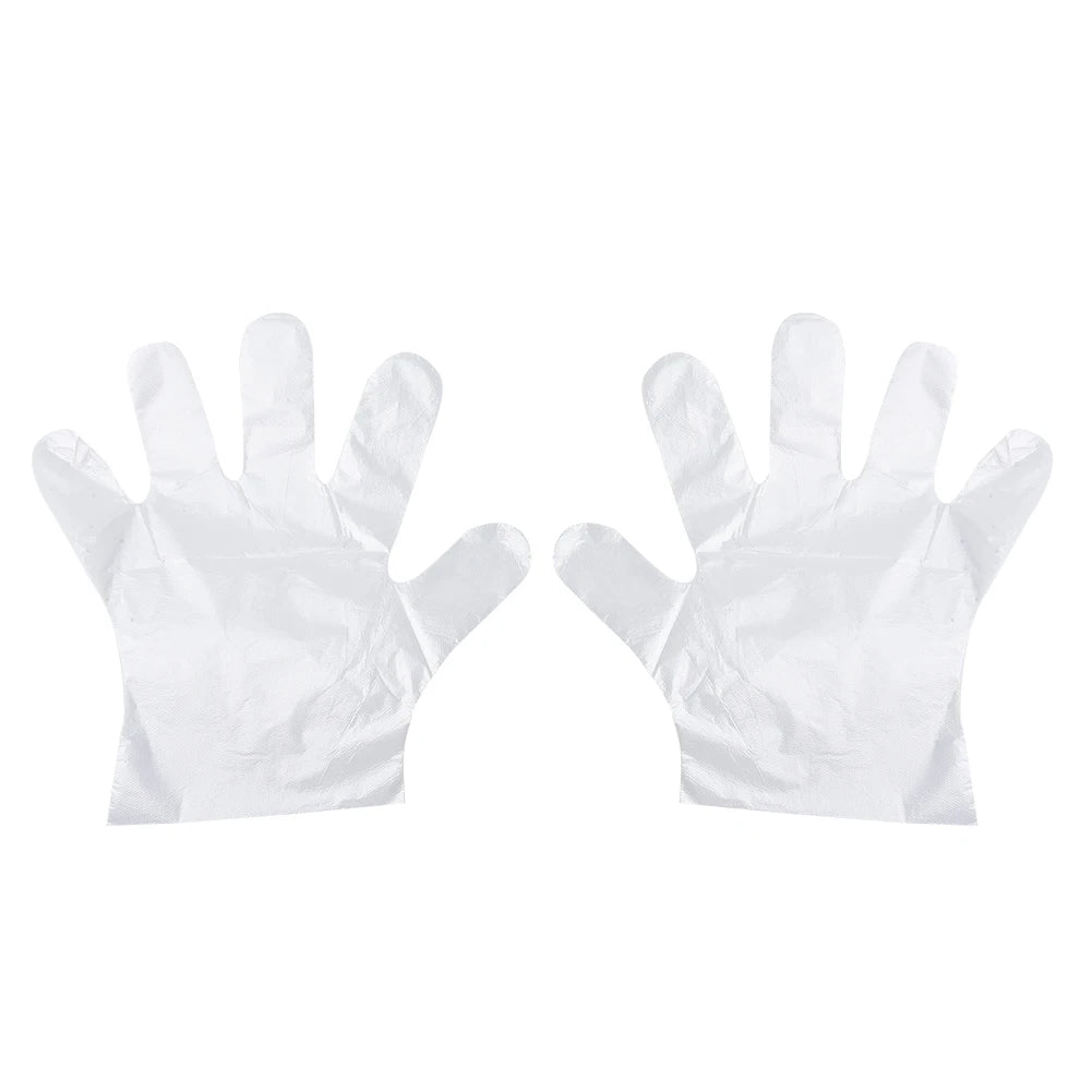100PCS Disposable Gloves Transparent Waterproof Clean Hygienic Plastic Gloves Food Thickening Film Disposable Kitchenware