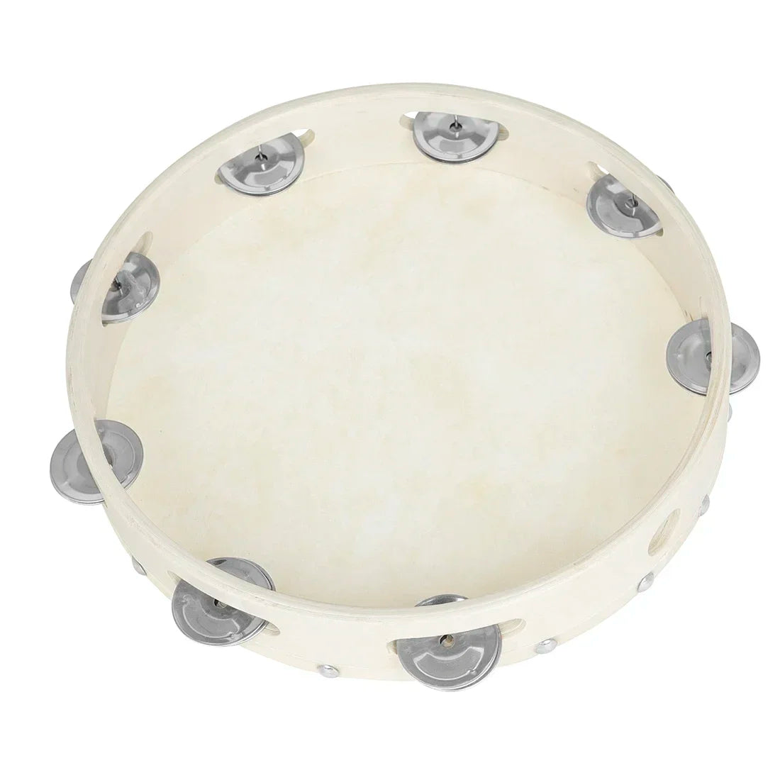 10 Inches Tambourine Drums Sheepskin Wooden Tambourine Percussion Musical Instruments Children Enlightenment Education Gifts