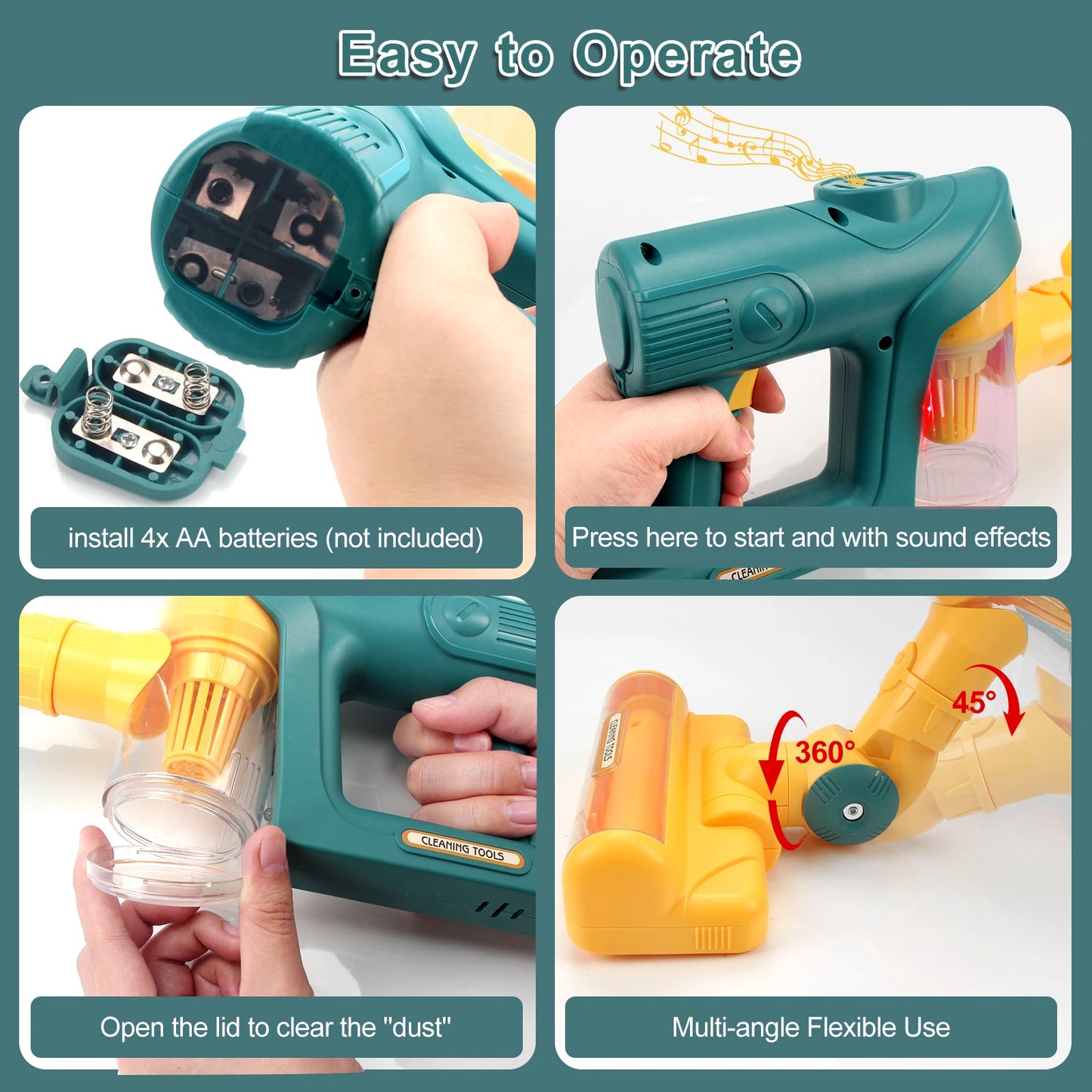 New Vacuum Cleaner for Kids - Electrical Toy Vacuum for Boys Girls Pretend Fun House Cleaning Toys for Children Hands-On Skills