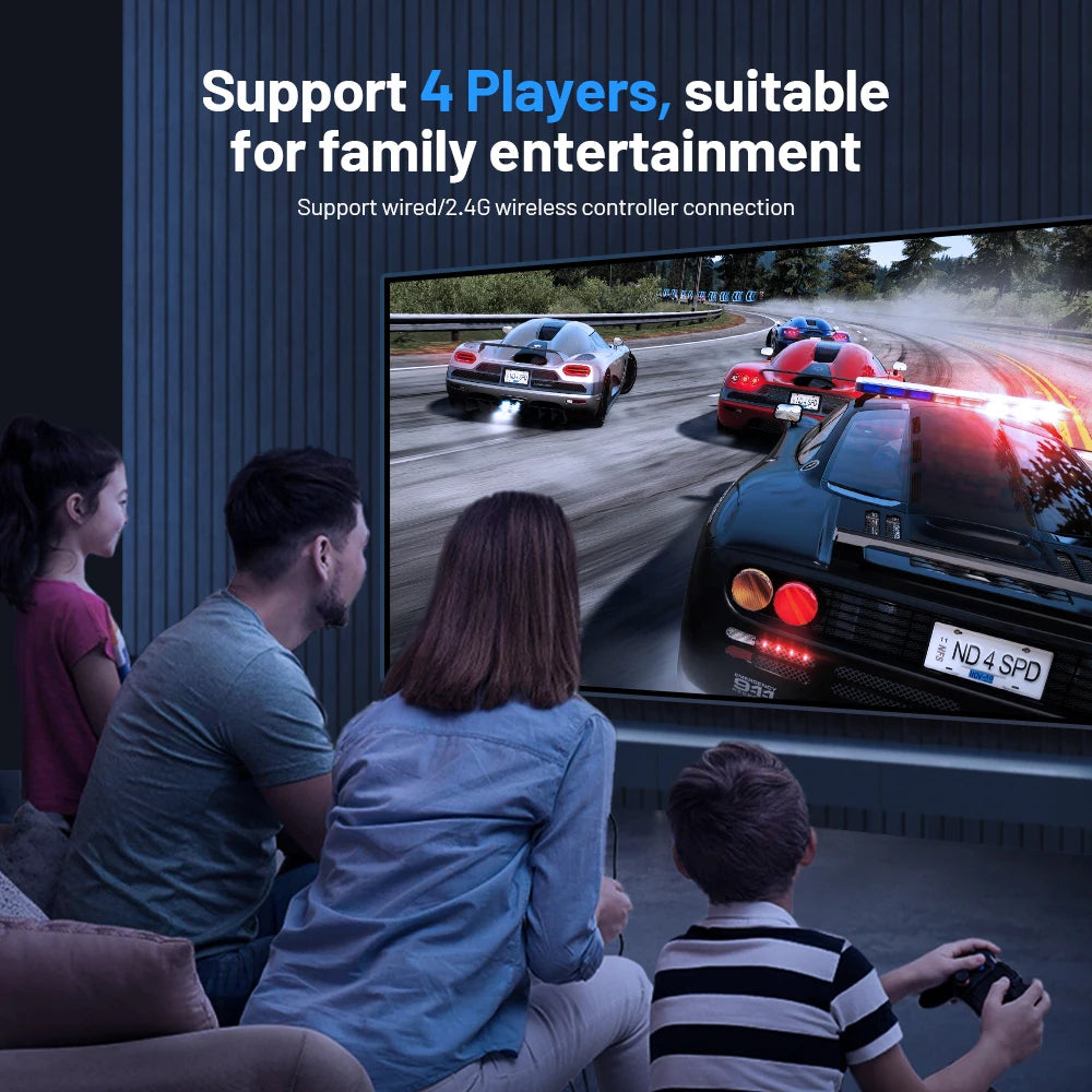 KINHANK Amlogic S905X4 Retro Video Game Console Super Console X4 Plus 90000 Game for 60+ Emulators Arcade/MAME/NAOMI 4K HD TVBox