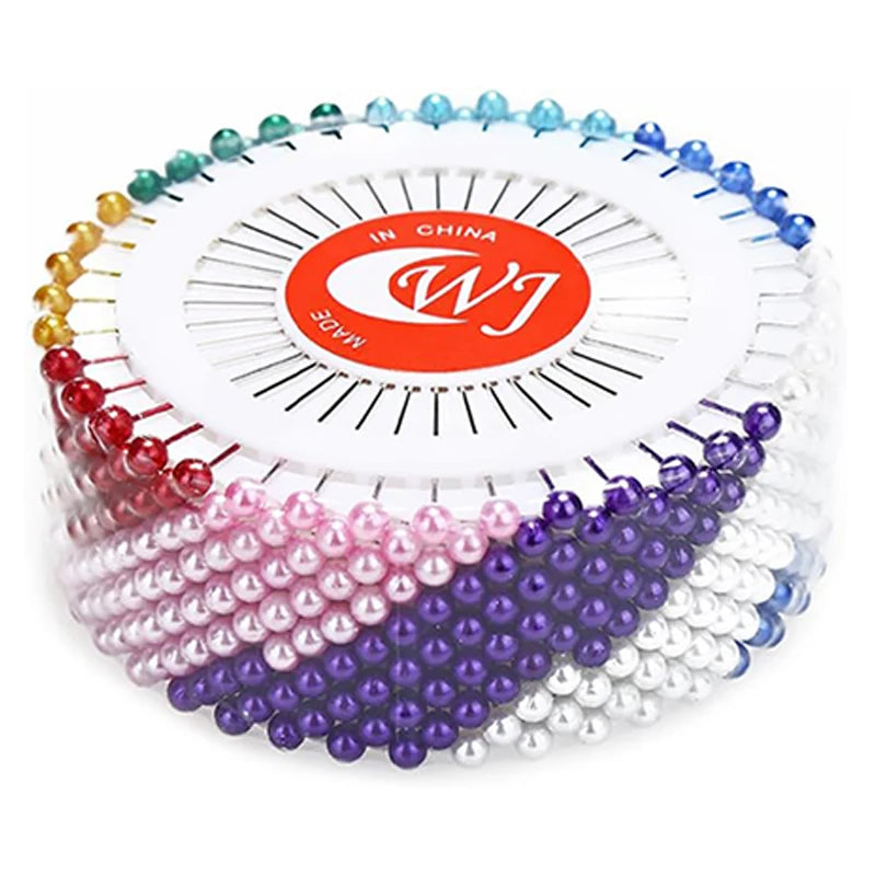 480Pcs Sewing Pins Straight Pins Head Pins White Colorful Round Pearl Head Dressmaking Quilting Pins Sewing Accessories Crafts