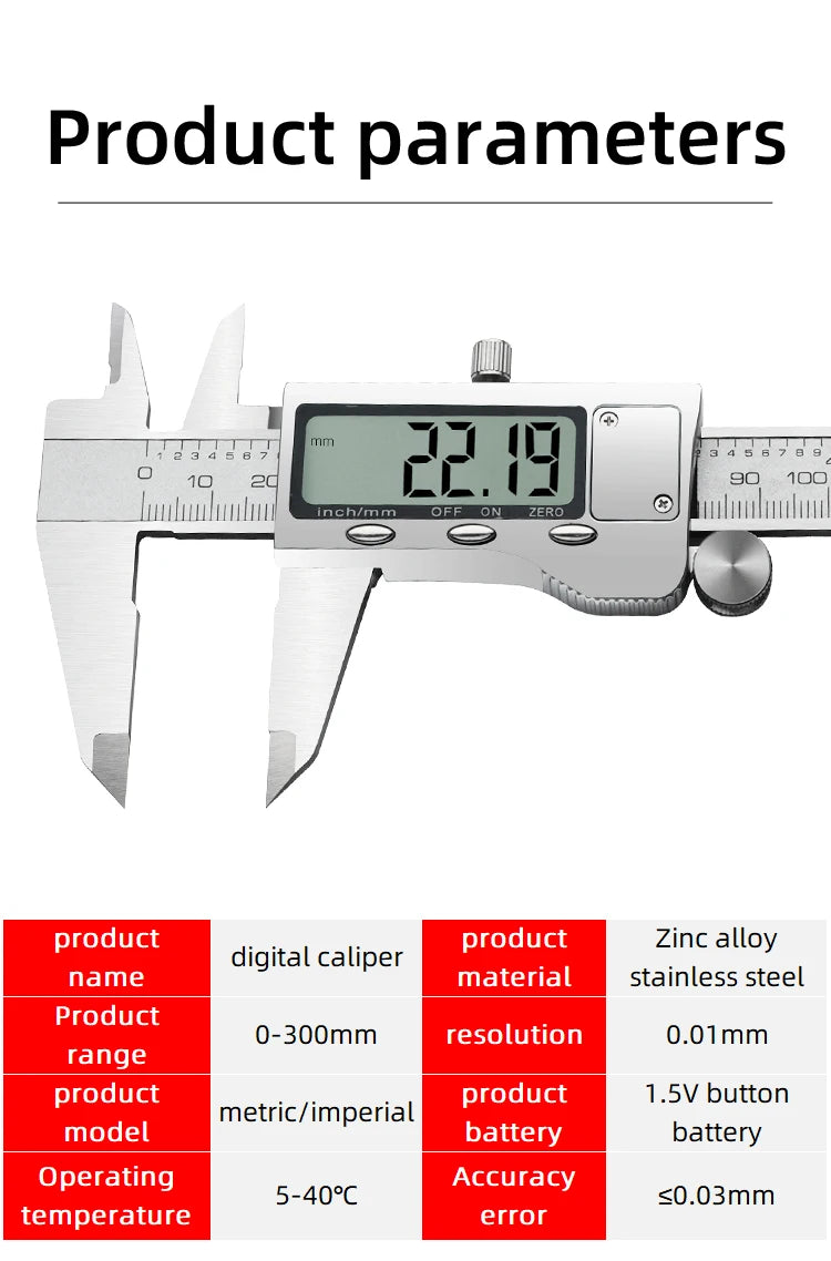 Digital Pachometer Metal Caliper Professional Vernier Caliber Measuring Tools Woodworking Thick Gauge Depth Electronic Ruler