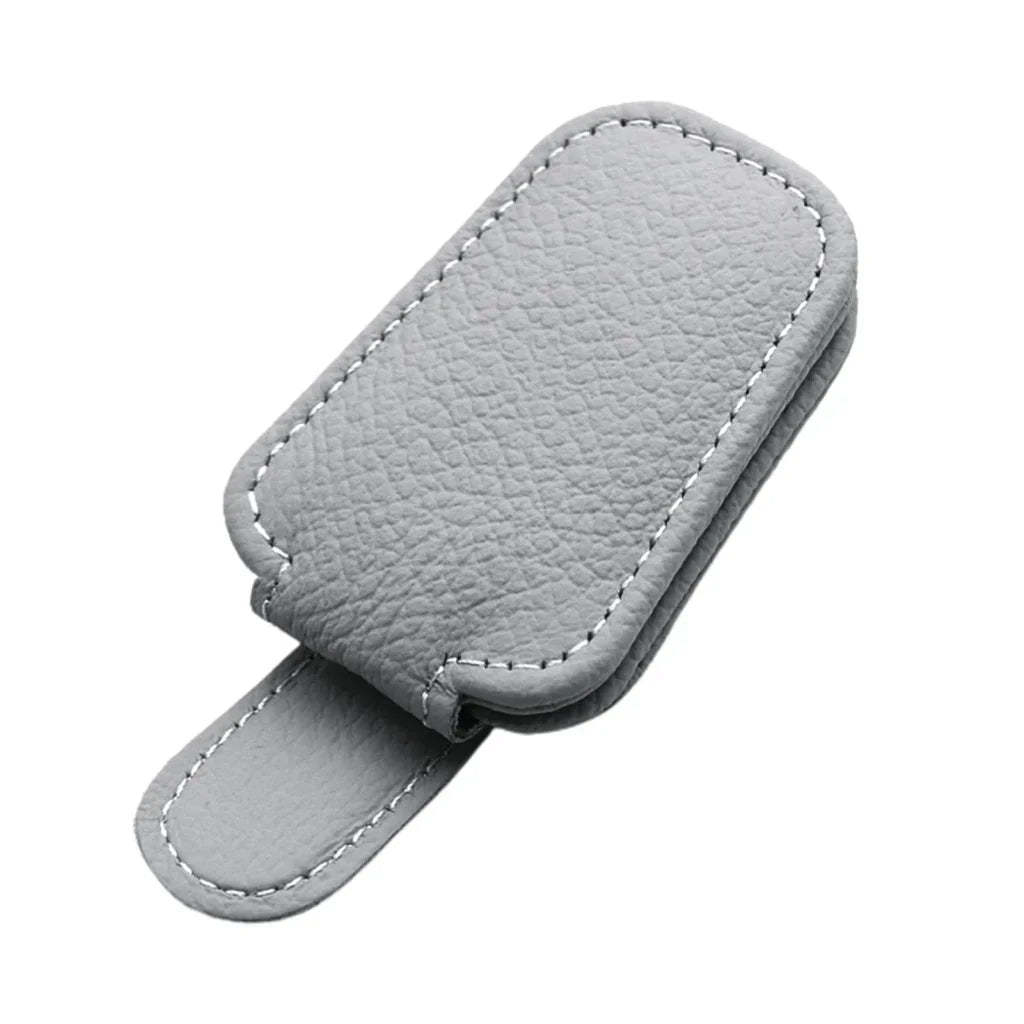 Car Sunglasses Mount Ticket Card Sun Visor Sunglasses Holder Glasses Case Magnetic Clip Leather Eyeglasses Clip Car Accessories