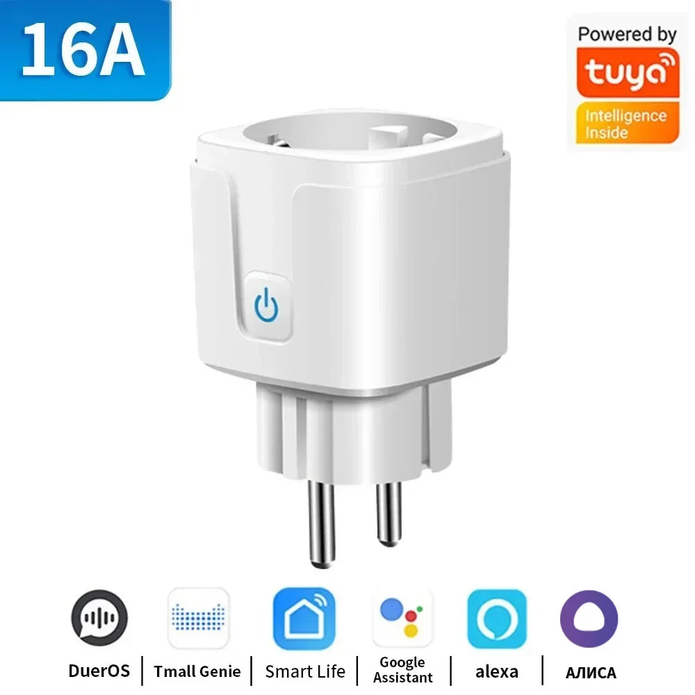 TNCE Tuya Smart Home Socket WiFi/Zigbee 16/20A EU Plug Outlet Remote Control Timer Power Monitor Support Voice Google Home Alexa