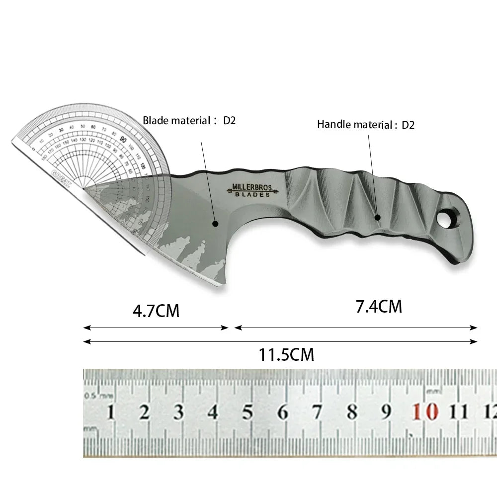 Miller Small Axe D2 Fixed Blade for Outdoor Wilderness Hiking Expedition Survival Hunting Self-Defense Multi-Tool for Men