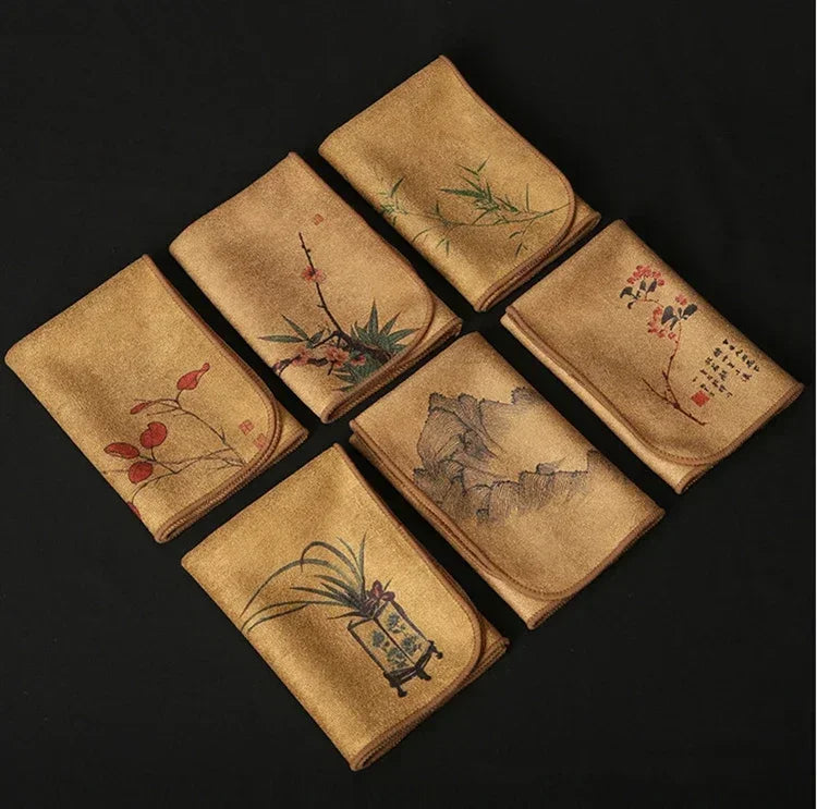 Painted Tea Towel Absorbent Rag Thickened Table Cleaning Tea Cloth Cotton Household Kitchen Cleaning Cloth Dish Cleaning Towels