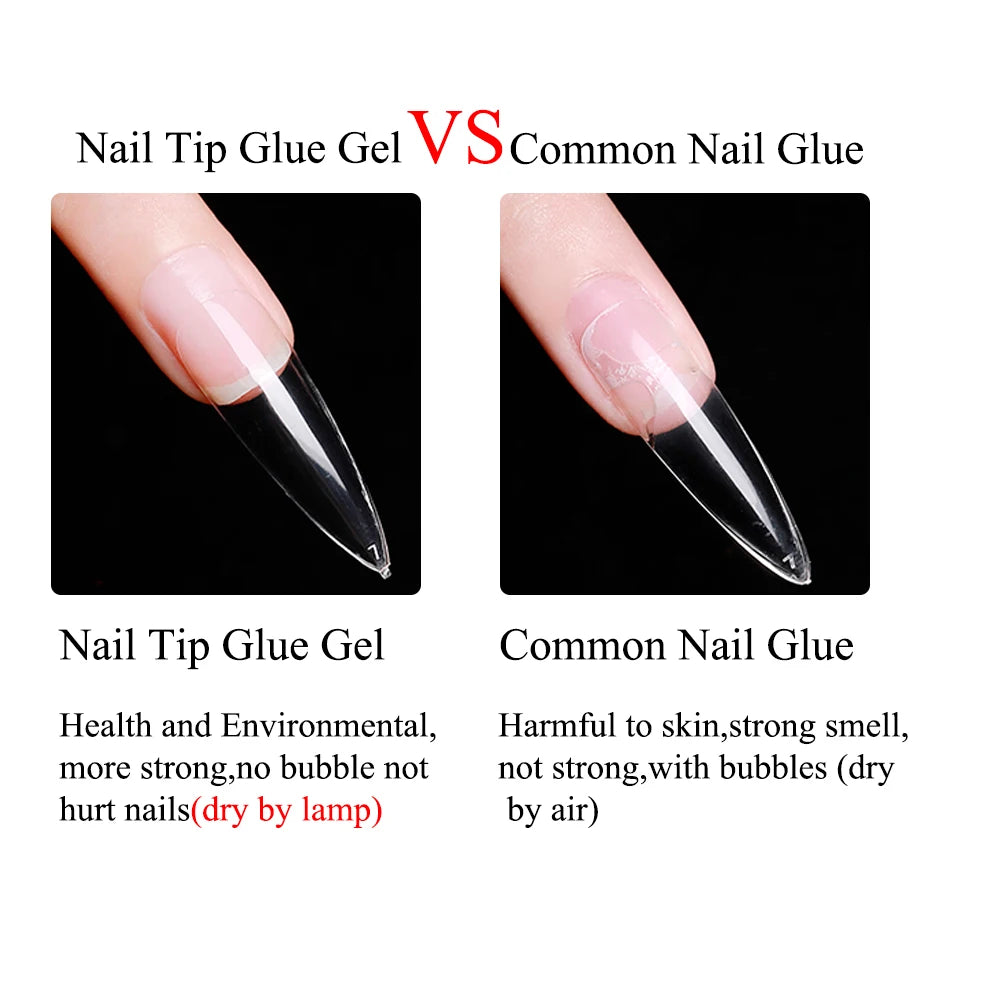 KODIES GEL Nail Tips Glue Adhesive Gel Extra Strong Hold Glue for Fake Press On Nails Semi Permanent UV Cured Acrylic Gel Bonder