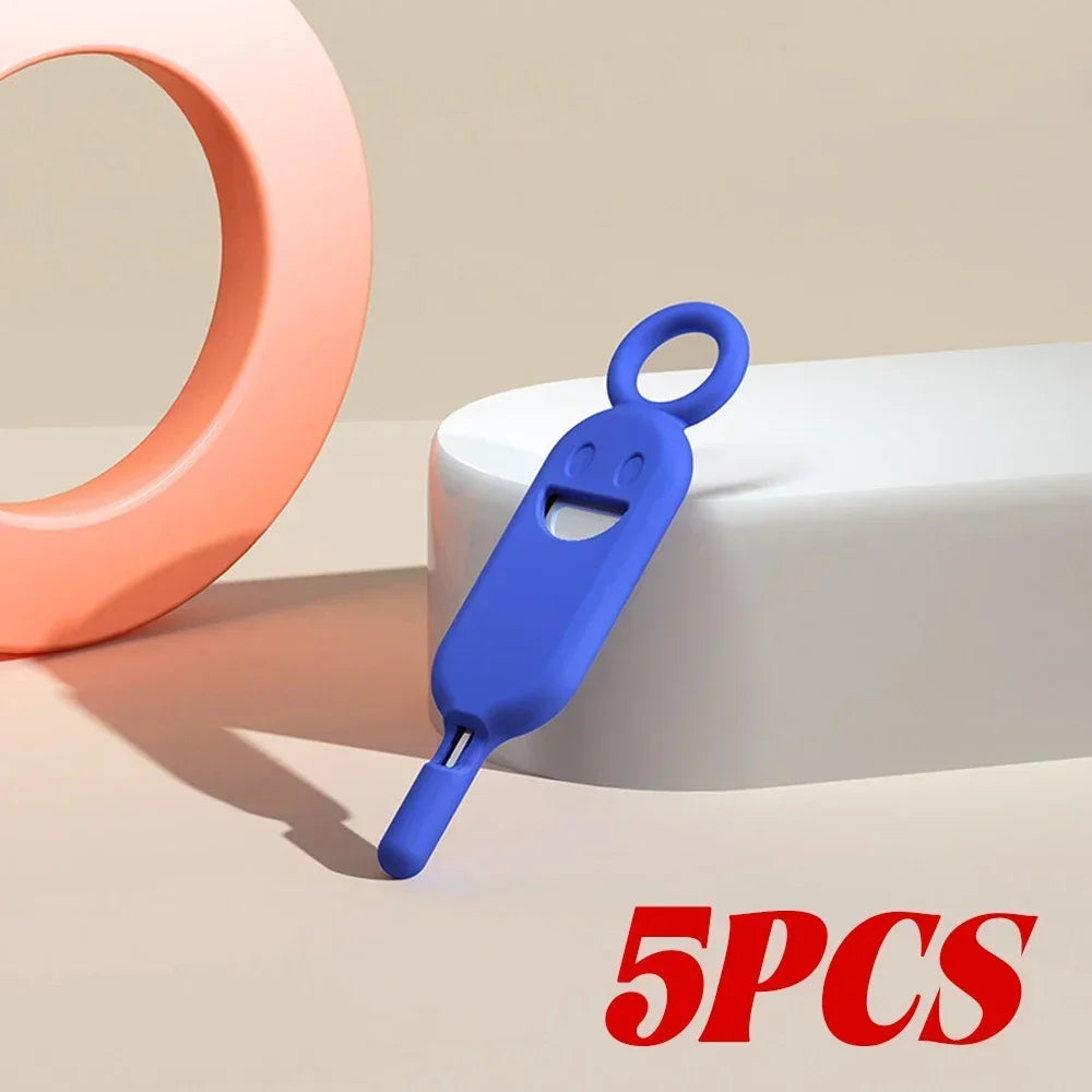 2 IN 1 SIM Card Removal Needle Pin with Protector Holder Anti-Lost Phone SIM Cards Storage Case Tray Ejector Needle Opener