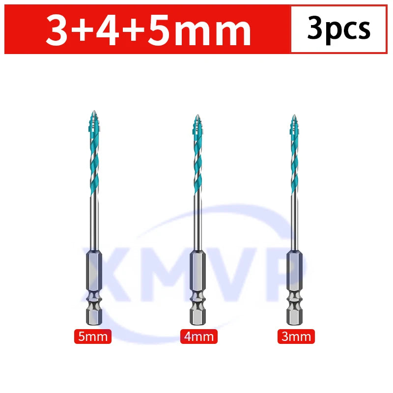 Four-edge serrated eccentric drill bit, high-hardness tile drilling, concrete Nemesis, super-hard special electric drill