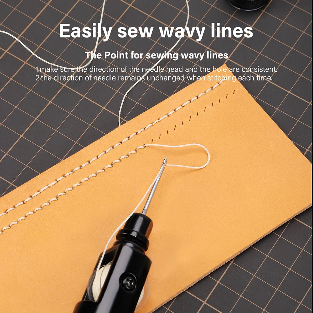 WUTA Leather Sewing Awl Thread Kit Speedy Stitcher Hand Sewing Machine Tools Kit Leather Craft Stitching Shoemaker Canvas Repair