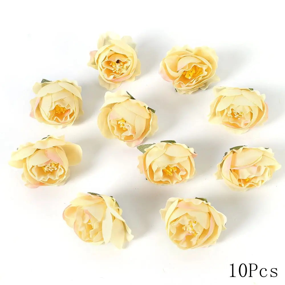 Yellow Artificial Flowers Heads Silk Fake Flowers for Home Decor Party Wedding Decoration DIY Valentine's Day Gifts Accessories