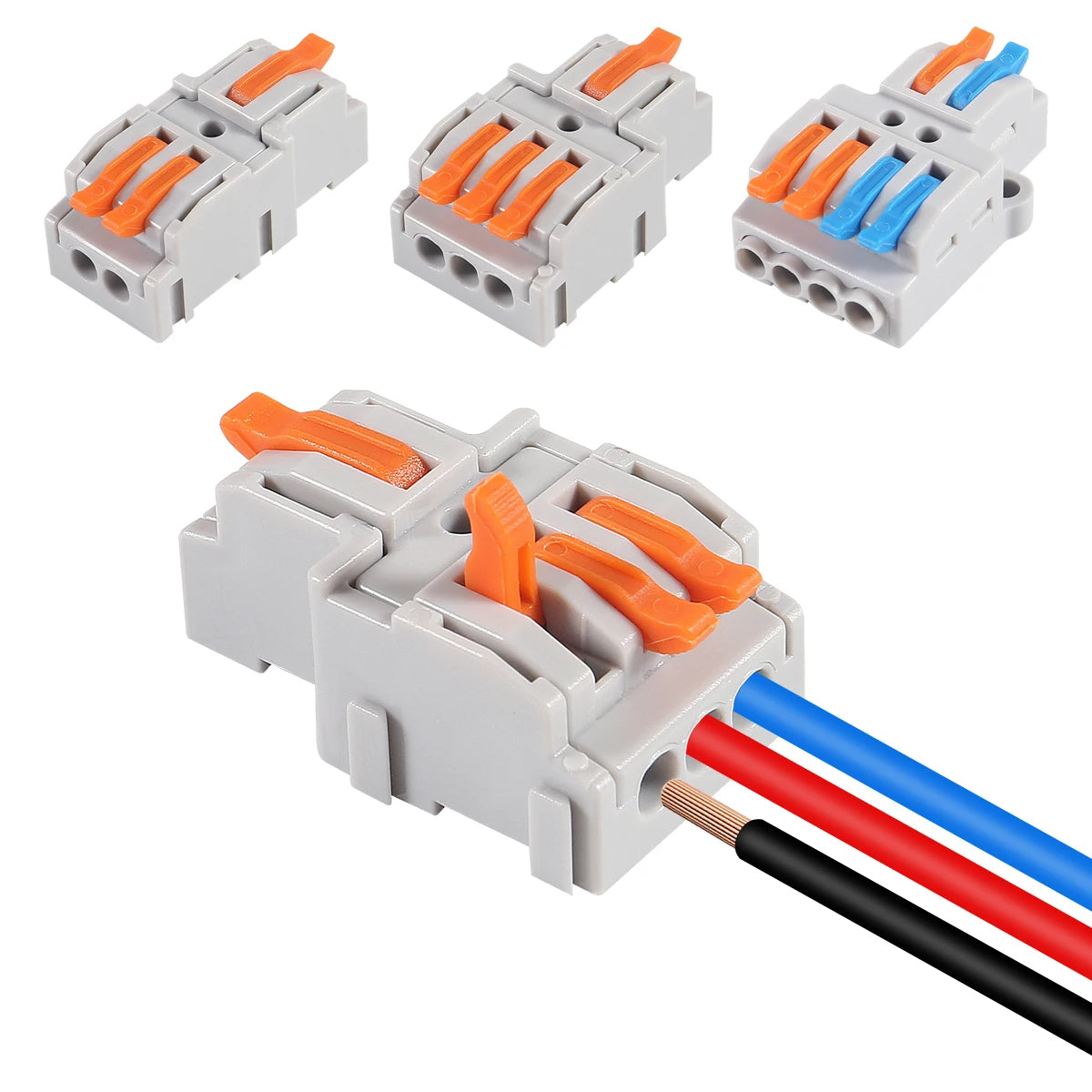 1 in Multiple out Quick Wiring Connector Universal Splitter Wiring Cable Push-in Can Combined Butt Home Terminal Block SPL 222