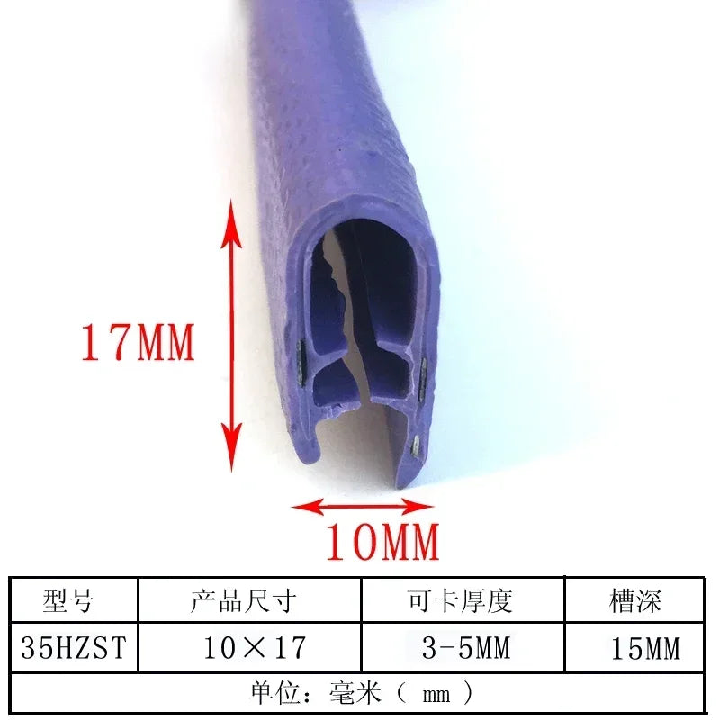 1/3M U-Shaped Sealing Strip Rubber Edging Stainless Steel Protectio Door Car Dustproof Safety Iron sheet edge protection strip