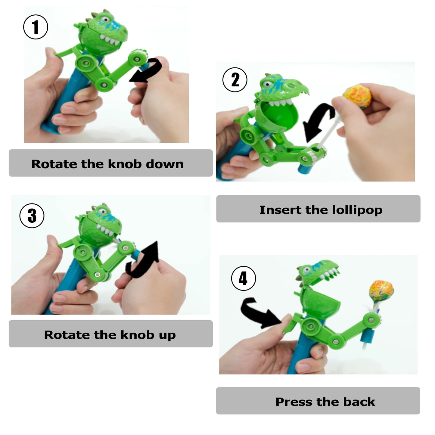 1/3/5PCS Dinosaur Lollipop Robot Holder Creative Eat Lollipop Pop Ups Case Candy Storage Christmas Gifts for Children