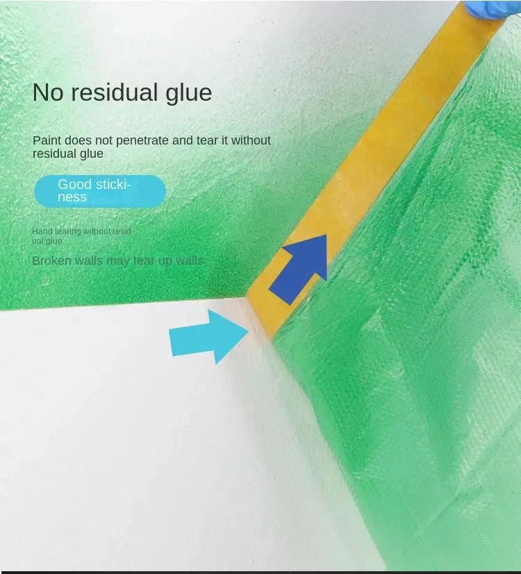 0.35m * 20m Transparent Plastic Shielding Film Waterproof Dust Cover Living Room Kitchen Furniture Decoration Vacant Protective
