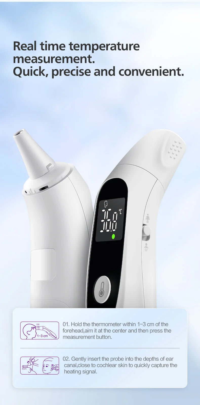 PHILIPS AVENT ear thermometer forehead thermometer two-in-one  Electronic thermometer Infant/Adult Temperature Measurement