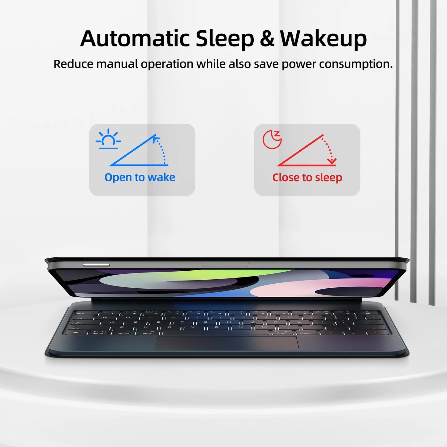 Smart PIN Plug&Play Magic Keyboard Case for iPad Pro 11 2024 M4 iPad Air 4/5/6 10.9 Multi-touch Touchpad Smart Reverse charging