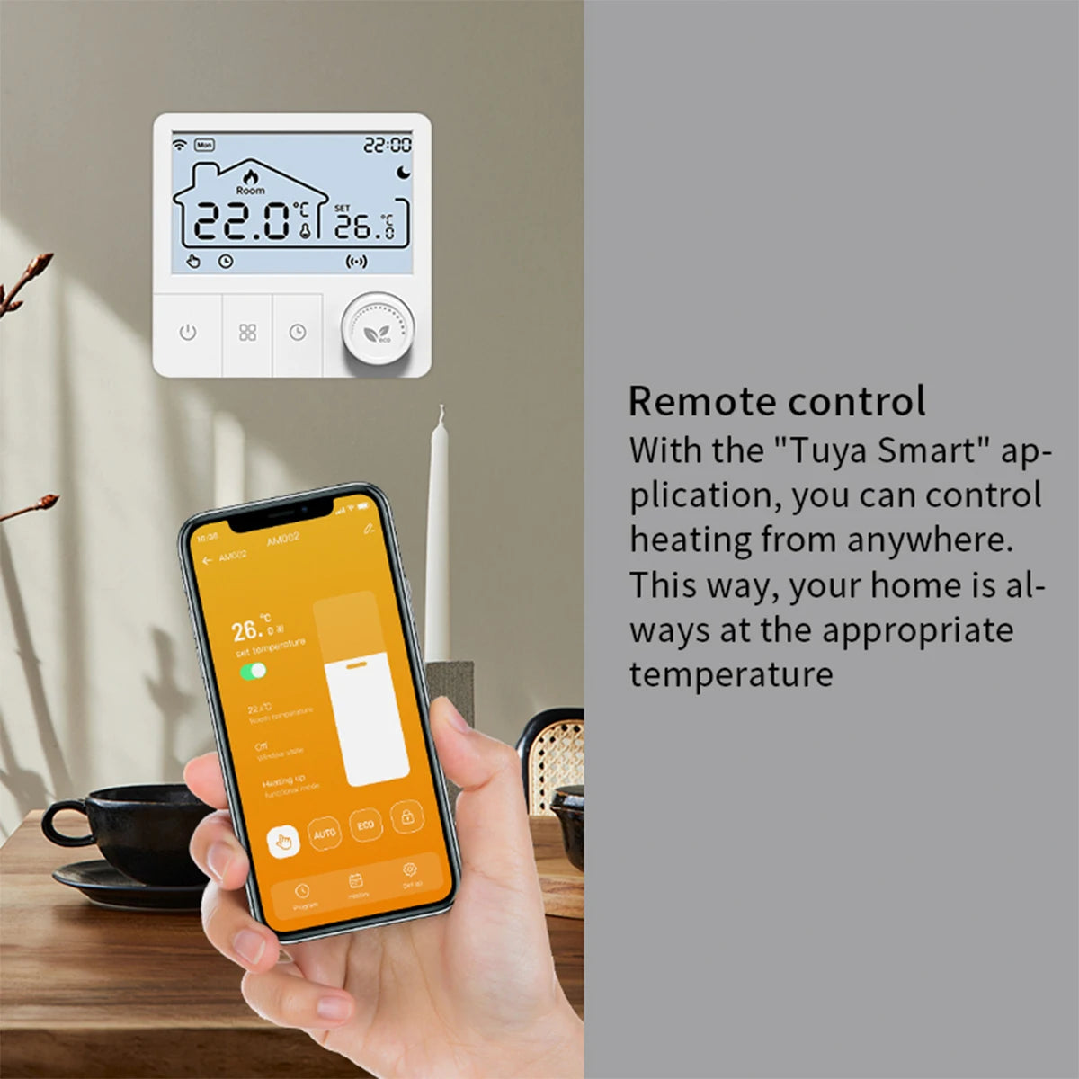 Tuya Wifi Boiler Thermostat Wireless Heating Room Thermostats Wifi Battery Operated Gas Boiler Water Heating Alexa Google Home