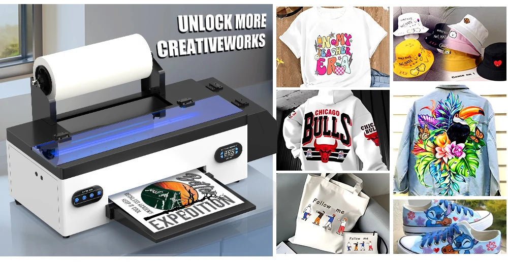OYfame A3 dtf printer For R1390 DTF Printer Bundle A3 impresora dtf transfer film printing machine For Hoodies t shirt fabric