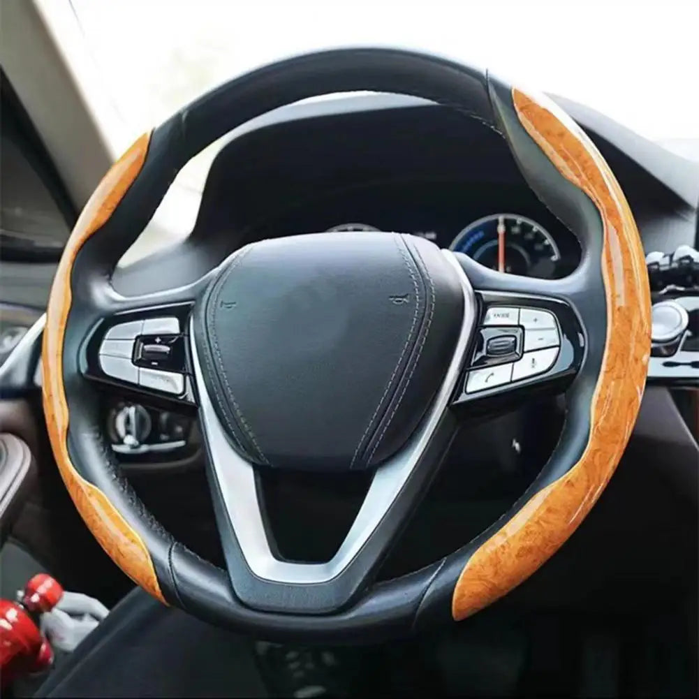 Non-slip Steering Wheel Cover Great Touch Steering Wheel Cover Universal Wood Grain Steering Wheel Covers Anti-slip for Cars