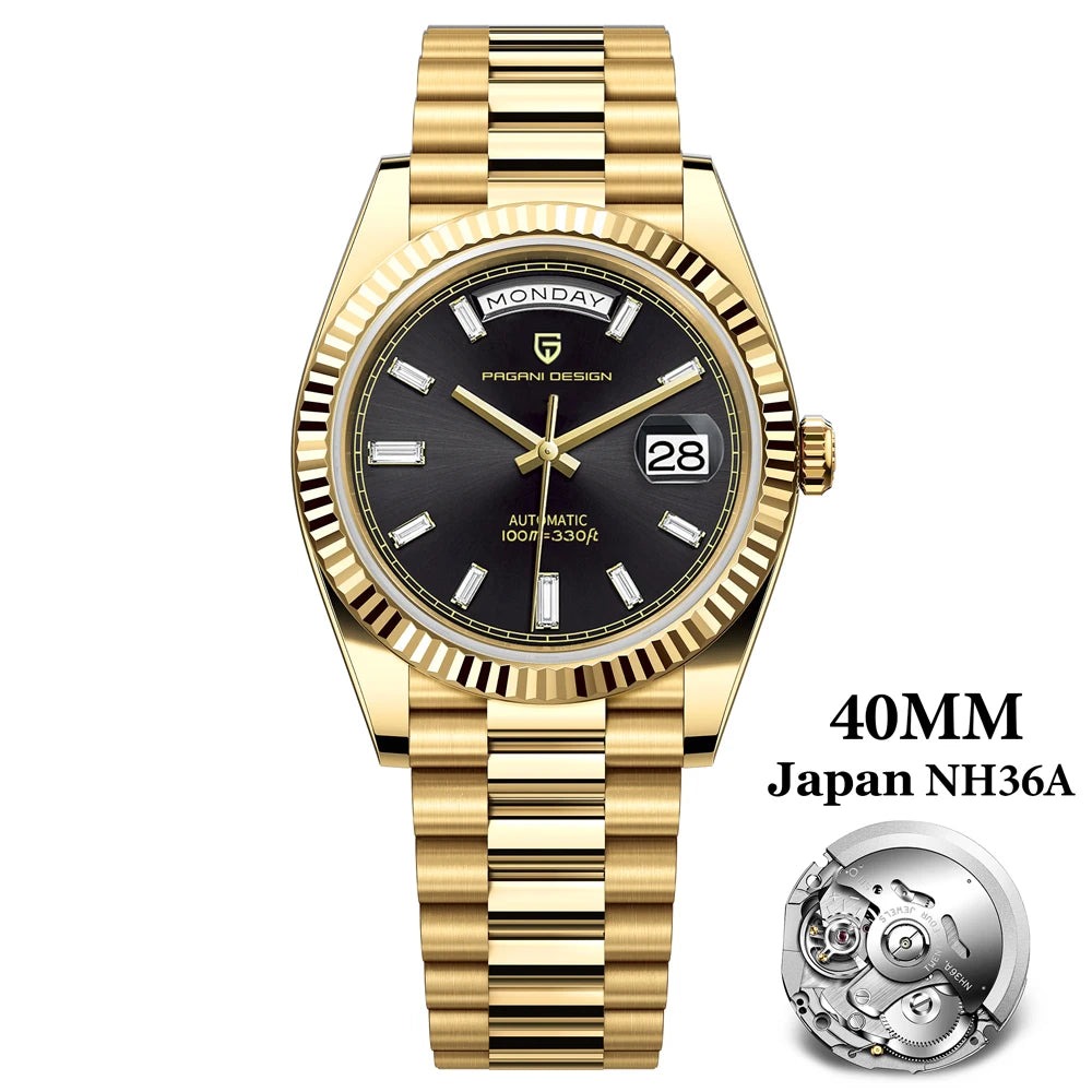 2025 New PAGANI DESIGN DD40 Luxury Rose Gold Automatic Watch For Men Mechanical Watches AR Sapphire Glass Date Wrist watch Men