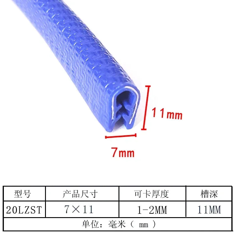 1/3M U-Shaped Sealing Strip Rubber Edging Stainless Steel Protectio Door Car Dustproof Safety Iron sheet edge protection strip