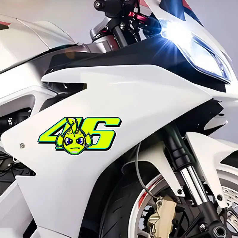 1/2PCS Green Fish Motorcycle Sticker Waterproof Vinyl Decal for Motorbike Side Panel Car Body Electric Scooter Decoration